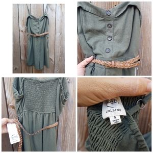 205 Collins women short romper with belt, green